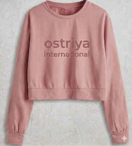 Sudadera Ostriya Intl 2026 al por Mayor, Ligera, para Otoño e Invierno, Cuello Alto, Color Azul Sólido, 100% Algodón, Estilo Urbano para Mujer - Product Image 1