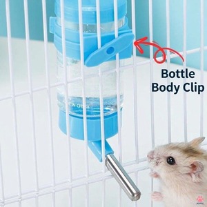 No Drip Pet Water Bottle With Stainless Steel Nozzle Transparent Hanging Drinker For <b>Birds</b> Guinea Pig Bunny Hamster - Product Image 2