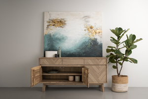 Premium Wooden Buffet <b>Sideboard</b> <b>Storage</b> Cabinet with Drawers and Shelves for Living Room Dining Area Home Furniture - Product Image 4