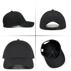 Casquette de baseball unisexe réglable à 6 panneaux, couleur unie, en sergé de coton, décontractée pour adultes, verte et noire - Product Image 6