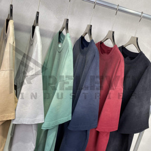 T-shirt en coton et polyester mélangé 230 GSM pour homme, tissu extensible doux, confortable, décontracté, sport, streetwear - Product Image 3