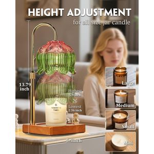 Lámpara Calentadora de Velas con Forma de Flor, Regulable y con Altura Ajustable, para Cumpleaños, San Valentín o Regalo de Inauguración de Casa para Mujeres/Mamá - Product Image 2