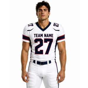 Ensemble d'uniformes de football américain personnalisés |   Maillot et pantalon de football sublimés |   Fabricant de vêtements de sport avec nom et numéro d'équipe - Product Image 4