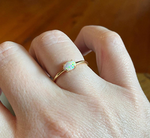 Handmade Ethiopian <b>Opal</b> 6x8mm Oval 925 Silver Gold Plated Prong Setting Trendy Gemstone Minimalist <b>Ring</b> Unisex Women's Wedding - Product Image 2