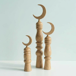 Juego de Adornos de Madera con Forma de Luna Creciente Árabe, Realza el Interior de tu Hogar Moderno con una Estética Natural Elegante y Única - Product Image 2