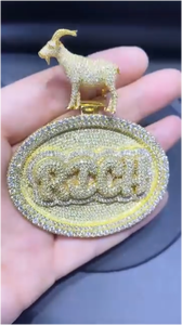 Colgante Redondo Personalizado con Nombre Hip Hop, Joyería con Letras, Moissanita Iced Out, Micro Pavé y Engaste de Garras - Product Image 2