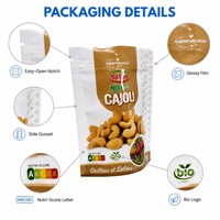 Sachets refermables numériques personnalisés pour noix de cajou, noix mélangées et autres aliments enrobés, avec impression sur mesure