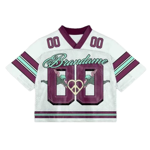 Camiseta de Fútbol Americano Brandame para Mujer, Cuello en V, Malla, Manga Corta, Personalizada, Deportiva, Transpirable, para Todas las Temporadas - Product Image 6