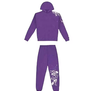 Ensemble de survêtement en polaire corail pour homme, sweat-shirt à capuche et pantalon de jogging, deux pièces, vêtements de sport d'hiver - Product Image 1