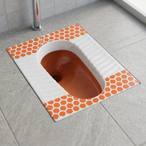 Inodoro de Cerámica Moderno de Diseño Bicolor Rojo y Blanco, Tipo Orissa, Directo de Fábrica Vistaar, Venta al Por Mayor - Product Image 5