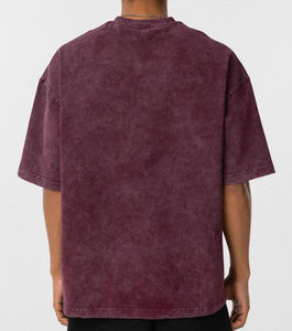 Camiseta Vintage Oversize de Hombros Caídos Hecha a Medida para Hombre, de Algodón Pesado con Lavado Ácido, Cuello Ringer, Ajuste Regular, Estilo Urbano con Estampado Hip - Product Image 6