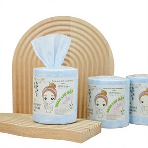 Serviettes nettoyantes jetables pour le visage, douces, pour soins quotidiens, Kawaii, 100 feuilles, 10x10cm, en pâte de bois vierge, 1 pli, en rouleau - Product Image 1