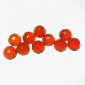 Prix le plus bas 7mm naturel cornaline Rose coupe forme ronde Cabochons certifié pierre précieuse en vrac du meilleur fabricant indien - Product Image 1