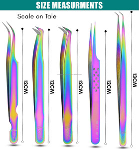 Wholesale Lash Tweezers Fiber Grip Eyelash Extension Tweezers 45° 90° Volume Lash Tweezers Stainless Steel Set - Product Image 4