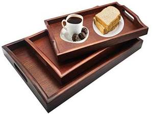 Bandeja Decorativa de Madera Acabada para el Hogar, Personalizable de Fábrica, Versátil para Servir Alimentos, Almacenamiento, Escritorio, Sala de Estar - Product Image 3