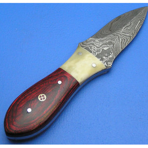 Cuchillo para Ostras de Acero de Damasco Hecho a Mano, Ecológico y Personalizable, Premium, con Mango de Madera Pakka, para Amantes, 2025, Viene con Funda de Cuero - Product Image 4