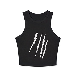 Camiseta sin mangas de algodón orgánico acanalada de color liso para mujer, estilo casual y elegante, ideal para primavera/verano. - Product Image 2