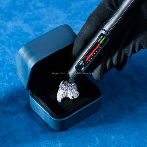 14k Gold Plated Lab Grown Moissanite Diamond Filled Fine Jewelry 925 <b>Silver</b> Luxury <b>Cross</b> IGI Certified Baguette Diamond <b>Rings</b> - Product Image 2