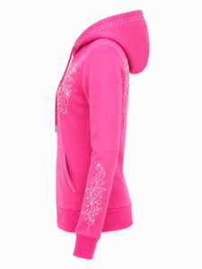 Sudadera con capucha de mujer con pedrería, brillante, con cristales, forrada, antiencogimiento, de manga larga, informal, suave y cálida, con bolsillo canguro - Product Image 2