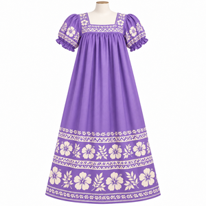 Robes Mumu décontractées et douces pour un confort quotidien, robe Mumu polynésienne micronésienne à manches courtes, robe décontractée de haute qualité - Product Image 5