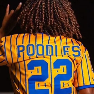 Maillot de baseball noir à fines rayures SGRho pour femme, chemise de sport de sororité avec lettres grecques, maillot d'équipe athlétique boutonné personnalisé - Product Image 4