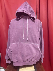 เสื้อฮู้ดดี้ผู้ชายสไตล์วินเทจคุณภาพสูง ผ้าฟอกสีซีดแบบยุค 90 สีชมพูซีด สวมใส่สบายสำหรับทุกคน สตรีทแวร์ - Product Image 1