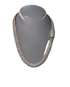 Collier de haute qualité en moissanite VVS, diamant glacé, style Miami, pour soirée, chaîne cubaine unisexe, style hip-hop, argent sterling, or - Product Image 1