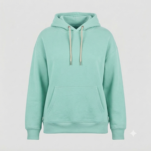 Sweat à capuche personnalisé vert menthe uni, respirant, séchage rapide, en molleton coton/polyester, brodé, unisexe, streetwear hiver - Product Image 1