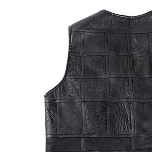Gilet en cuir pour homme avec logo personnalisé, en cuir de vache véritable, veste sans manches de motard, haute qualité, vente en gros - Product Image 6