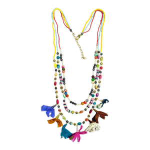 Collar llamativo con borlas de bolas chapadas en oro, hecho a mano, estilo bohemio para mujer, con perlas de imitación, ecológico, para compromiso - Product Image 6