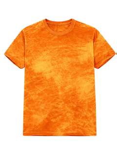 T-shirt personnalisé en coton délavé orange pour homme, col rond, manches courtes, style streetwear décontracté, vintage, OEM, vente en gros - Product Image 1