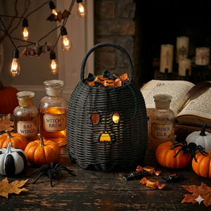 Cestas de Mimbre en Forma de Fantasma con Asas para Almacenamiento, Ideales para Decoración de Fiestas de Halloween, del Mejor Precio, Hechas a Mano en Vietnam - Product Image 4