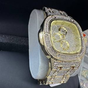 High Quality Unisex Presidential Square Face Gold Color Mechanical <b>Watch</b> Diamond Hip Hop Style 41mm Dial Diameter Luxury for <b>Men</b> - Product Image 3