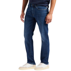 กางเกงยีนส์ผู้ชายทรงตรงผ้ายีนส์ฟอกสีสไตล์วินเทจ แต่งลายปะติด 3 มิติ ยืดได้ ใส่สบาย เหมาะสำหรับฤดูใบไม้ร่วงและฤดูหนาว ขายส่ง รับผลิตแบบ OEM ODM - Product Image 5