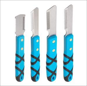 ชุดมีดตัดขนสัตว์เลี้ยงสแตนเลส 6 ชิ้น อุปกรณ์กรูมมิ่งมืออาชีพสำหรับสุนัข จับถนัดมือและใบมีดคม - Product Image 1