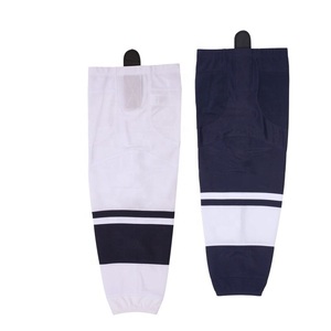Unisex <b>Knee</b> <b>High</b> Hockey <b>Socks</b> White Navy Striped Breathable Knitted Sports <b>Socks</b> for Basketball Adults Spring - Product Image 1
