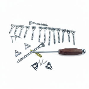 Placas de bloqueo de ángulo variable Dstal Radius Volar 2-10H con tornillos, 92 piezas, acero inoxidable 316L - Product Image 1