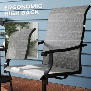 Set di Due Poltrone e Sedie da Pranzo Grigie, Sedie da Spiaggia per Cortile - Product Image 4