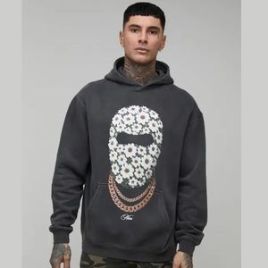 Sudadera con Capucha de Algodón Grueso de Alta Calidad para Hombre, Estampado Puff Oversize con Patrón Web, Estilo Urbano Grueso para Invierno, Fabricantes ODM - Product Image 3