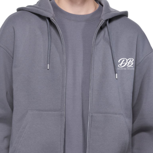 Sweat à capuche zippé premium coupe ample à manches longues, décontracté, avec fermeture éclair intégrale, usine de vêtements OEM ODM - Product Image 3