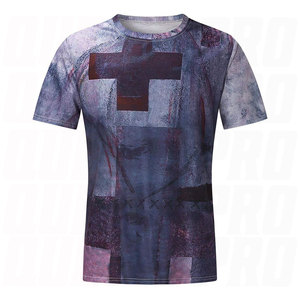 เสื้อยืดผู้ชายพิมพ์ลายตัวอักษรคุณภาพสูง ออกแบบเองได้ ผลิตจากโพลีเอสเตอร์ 100% แขนสั้น ทรงปกติ พิมพ์ลายดิจิทัล ผ้าเชนิลล์ - Product Image 1