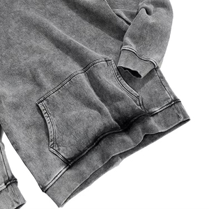 2026 Personalizado 380 g/m² de alto gramaje teñido liso ecológico de corte regular vintage con lavado ácido tipo gofre 100% algodón para invierno con impresión digital - Product Image 6