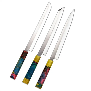 Ensemble de 3 couteaux de chef multifonctionnels écologiques très vendus, en acier inoxydable professionnel avec manche en bois, pour la cuisine - Product Image 5