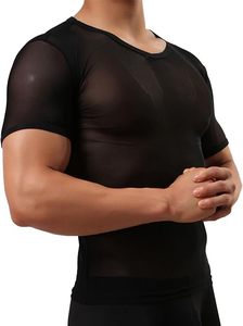 T-shirt en maille blanche tricoté respirant col rond coupe ajustée manches courtes pour la gym, chemises en résille, vente en gros OEM ODM - Product Image 5
