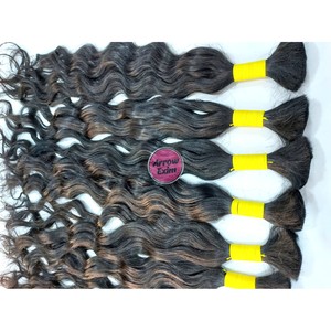 Cheveux naturels indiens bruts bouclés profonds Arrow Exim Single Donor pour tressage, noir naturel, 100g - Product Image 1