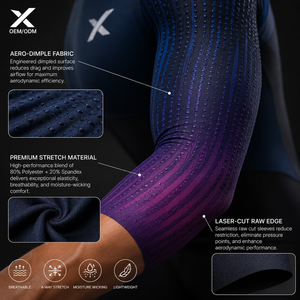 Traje de Ciclismo Aerodinámico de Manga Larga para Hombre, Marca X, OEM/ODM, de Alto Rendimiento, Transpirable, Elástico en Cuatro Direcciones, con Degradado - Product Image 5
