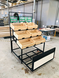 Customized Heavy Duty Metal Supermarket Fruit Vegetable Display Stand Shelving <b>Rack</b> with Customizable <b>Shelves</b> - Product Image 5