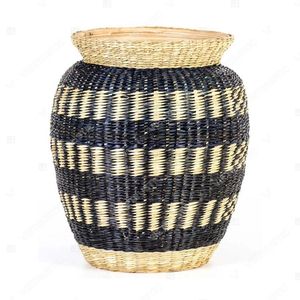 Vietrustic <b>Black</b> Pattern Woven Plant and Vase Seagrass Vase <b>Table</b> Jar Holder Plant Vase - Product Image 4