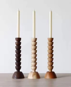 Porte-bougie en bois rustique écologique, décoration en bois naturel, bougeoir de Noël pour la décoration - Product Image 2