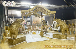 Mandap Dhanush Blanco de FRP para Bodas Hindúes, Decoración Exclusiva para Bodas de Sri Lanka, Mandap con Diseño de Bigote para Bodas Hindúes - Product Image 2